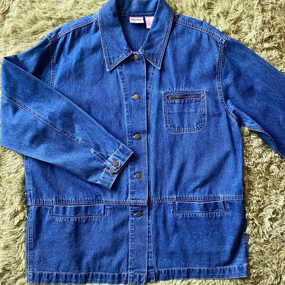 Vintage Uycycled Crossroads Denim Jacket W/ Custom Nirvana Embroidered Patch - Picture 4 of 16